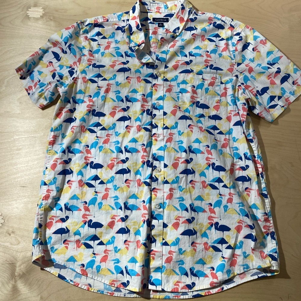 Club Room Colorful Patterned Men's Button Up Shirt XL (GW)
